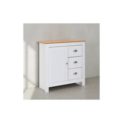 KADIMA DESIGN Moderne Schubladenkommode, Eiche-Finish, 3 Schubladen, 2 Türfächer