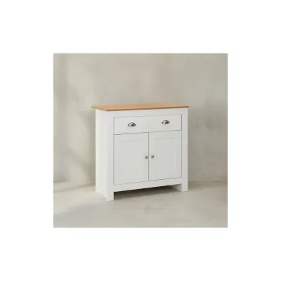 KADIMA DESIGN Modernes Sideboard mit 2 Schubladen, Eiche und Weiß, Melaminharzbeschichtung