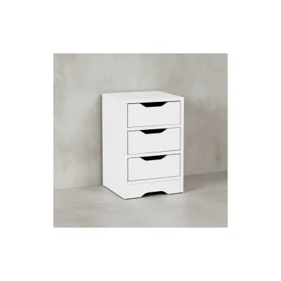 KADIMA DESIGN Nachtkonsole mit 3 Schubladen: Modernes Design, 3 Schubladen, große Ablagefläche, Melaminharzbeschichtung, kratzfest, wasserabweisend.