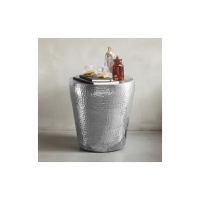 KADIMA DESIGN Orientalischer Hammerschlag-Dekotisch aus Aluminium, exotisches Design