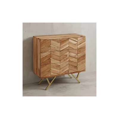 KADIMA DESIGN Rustikales Sideboard mit außergewöhnlichem Muster, Akazie Massivholz, Landhausstil