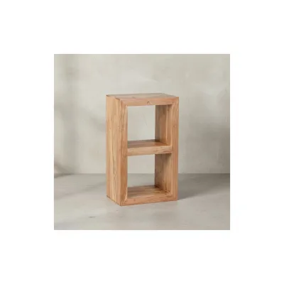 KADIMA DESIGN Rustikales Standregal: Massivholz, Akazie, vielseitig nutzbar, handgefertigt, einfache Pflege.