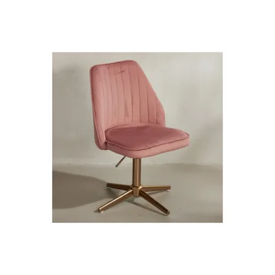 KADIMA DESIGN Samt Drehstuhl TANARO: Höhenverstellbar, 360° drehbar, Samtbezug, Eisenuntergestell, 120 kg Belastung.
