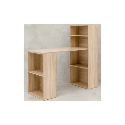 KADIMA DESIGN Schreibtisch mit Regal BRENTA: 120x120x53 cm, Spanplatten, variable Regalhöhen
