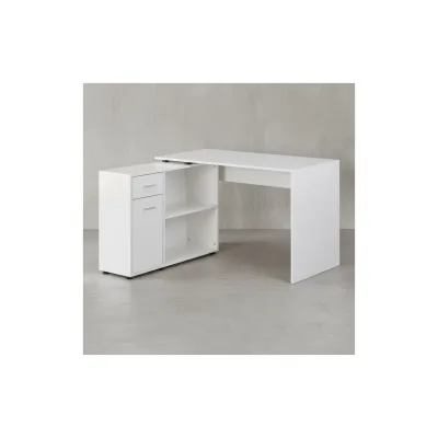 KADIMA DESIGN Schreibtisch mit Regal-Platte: Integriertes Regal, flexibel aufstellbar, Melaminharz-Beschichtung, Schublade/Tür