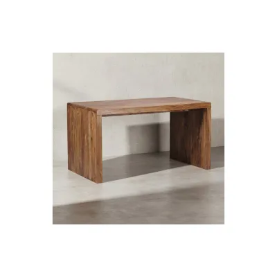 KADIMA DESIGN Schreibtisch TEKO: Massivholz Sheesham, 140x80 cm, Stauraum, abgerundete Ecken, stabil.