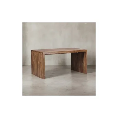 KADIMA DESIGN Schreibtisch TEKO: Massivholz Sheesham, 160x80 cm, Stauraum, abgerundete Ecken, stabil.
