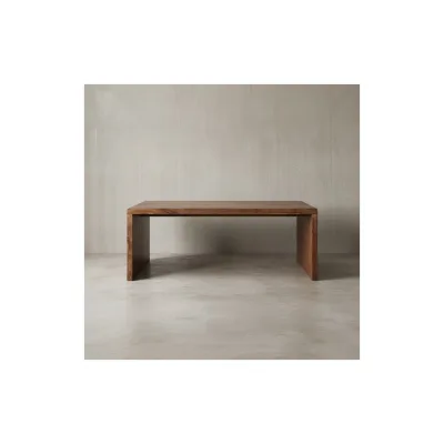 KADIMA DESIGN Schreibtisch TEKO: Massivholz Sheesham, 200x100 cm, Stauraum, abgerundete Ecken, stabil.