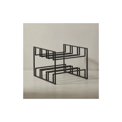KADIMA DESIGN Schwarzer Eisen Weinhalter für 6 Flaschen, modernes Design, langlebig