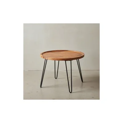 KADIMA DESIGN Sheeshamholz Couchtisch, Haarnadelbeine, modernes Design, große Ablagefläche.