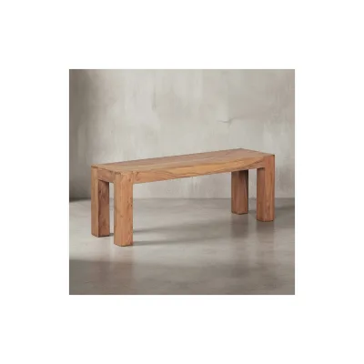 KADIMA DESIGN Sitzbank Landhaus-Stil: Massivholz, Akazie, 120x35x45 cm, 150 kg Belastung, handgefertigt.