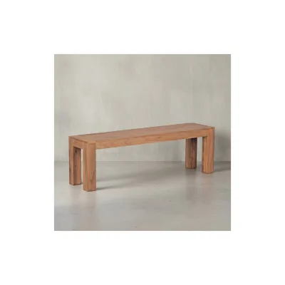 KADIMA DESIGN Sitzbank Landhaus-Stil: Massivholz, Akazie, 140x35x45 cm, 150 kg Belastung, handgefertigt.