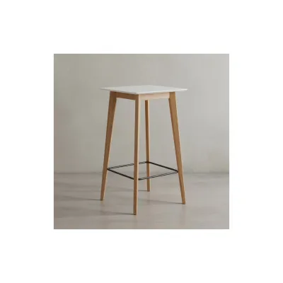 KADIMA DESIGN Skandinavischer Bartisch, Eichenbeine, quadratische Tischplatte, 50 kg Belastbarkeit.