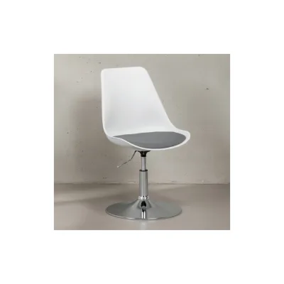 KADIMA DESIGN Trompetenstuhl mit Kunstlederbezug, drehbar, 110 kg Belastbarkeit, chrom-finish Metallkonstruktion