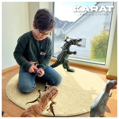 Karat homeliving Kinderspielteppich   Crocodile   Rund   Creme