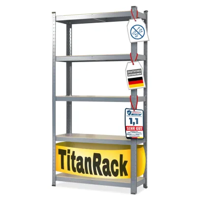 karatcommercial Schwerlastregal   Grau-Anthrazit   Höhe: 180 cm   Breite: 120 cm