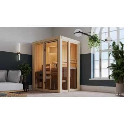 Karibu 68 mm Sauna Ida 3 inkl. Ofen 3,6 kW intgr. Strg
