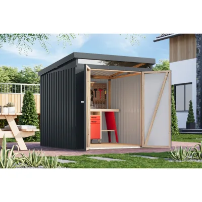 Karibu Gartenhaus Leopard anthrazit