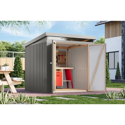 Karibu Gartenhaus Leopard graualuminium