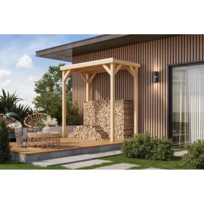 Karibu Grillunterstand Rocky Pavillon halb