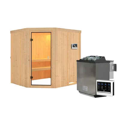 Karibu Innensauna Ella mit 9kW Bio Ofen und Steuergerät Easy
