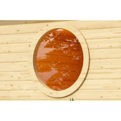Karibu Saunafenster rund 80x80x6.6 cm für Außensauna oder Gartenhaus aus Sicherheitsglas