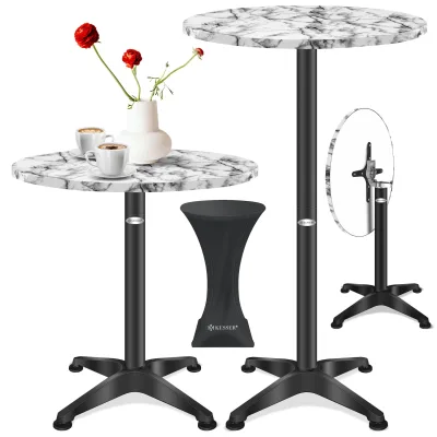 KESSER® 2in1 Stehtisch klappbar Bistrotisch Aluminium Edelstahlplatte   höhenverstellbar   70cm / 115cm   Partytisch Tisch   In- & Outdoor   Hochzeit   Empfangstisch   Klapptisch inklusive Regencover