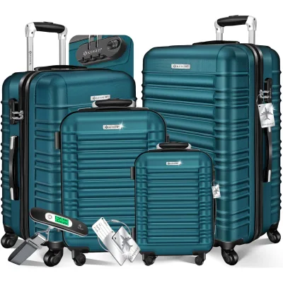 KESSER® 4tlg. Hartschalenkofferset Hartschalenkoffer Reisekoffer Set Reisekofferset Trolley Koffer Inkl. Kofferwaage + Gepäckanhänger Rollkoffer Schloss 4 Rollen ABS-Hartschale Teleskopgriff S-M-L-XL