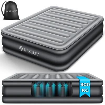 KESSER® Aufblasbare Matratze Luftbett mit eingebauter elektrischer Pumpe integrierte erhöhte aufblasbare Matratze für Übernachtungsgäste mit Aufbewahrungstasche
