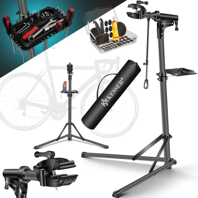 KESSER® Fahrradmontageständer Premium Profi 50kg - 360° drehbar für E-Bike, Mountainbike & Fahrrad, höhenverstellbarer Reparaturständer, mit Werkzeugablage, Tragetasche & Lenkerfixierung