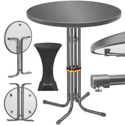 KESSER® Gastro Stehtisch klappbar - Gastronomie Bistrotisch rund - Wetterbeständiger Klapptisch Gartentisch - Runder Partytisch - Hitzebeständig - Stabil und sicher