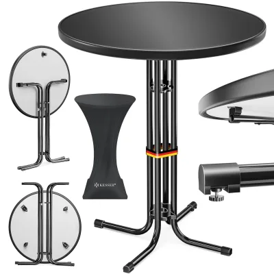 KESSER® Gastro Stehtisch klappbar - Gastronomie Bistrotisch rund - Wetterbeständiger Klapptisch Gartentisch - Runder Partytisch - Hitzebeständig - Stabil und sicher