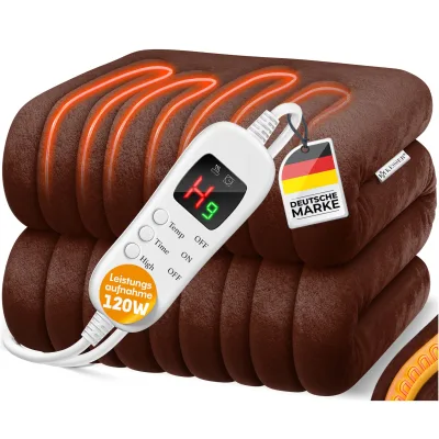 KESSER® Heizdecke aus Plüsch TÜV SÜD GS geprüft   elektrische Wärmedecke mit Timer Abschaltautomatik   Kuscheldecke    9 Temperaturstufen   waschbar bis 40°C   Digitalanzeige