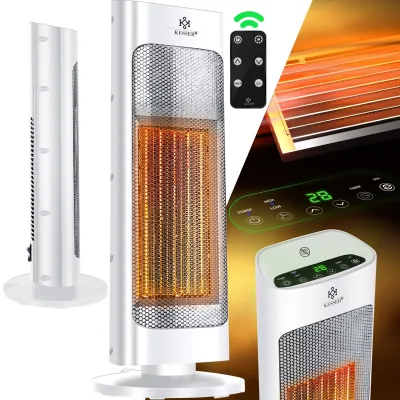 KESSER® Heizlüfter mit Fernbedienung energiesparend leise 2000W Keramik Heizstrahler Standheizstrahler 15-30°C - Schnellheizer mit 80° Oszillationsfunktion 24h Timer  Heizung Turmheizstrahler