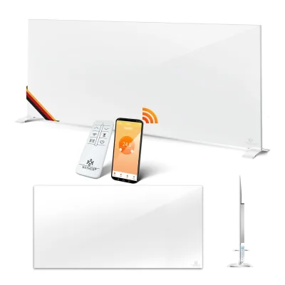 KESSER® Infrarotheizung Aluminiumheizung Energiesparend 2in1 Standgerät & Wandmontage Elektroheizung mit Erkennung Offener Fenster + Fernbedienung & App-Steuerung Thermostat Infrarot Heizpaneel