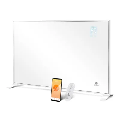 KESSER® Infrarotheizung Energiesparend Infrarot Standgerät & Wandmontage Elektroheizung mit Fernbedienung Thermostat & App-Steuerung Elektrisch Heizpaneel Heizung Konvektor Standfüße