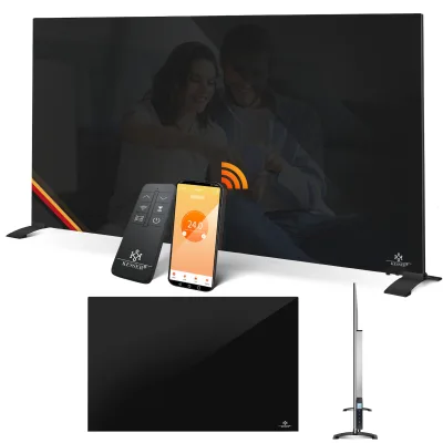 KESSER® Infrarotheizung Glaskonvektor Glasheizung Effizient 2in1 Standgerät & Wandmontage Elektroheizung mit Erkennung Offener Fenster + Fernbedienung & App-Steuerung Thermostat Heizpaneel