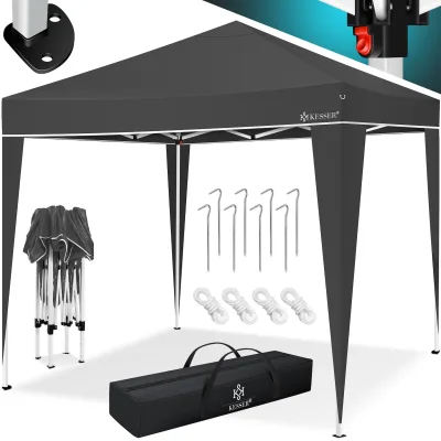 KESSER® Pavillon 3x3m   wasserdicht   inkl. Tragetasche mit Rollen  Pop-Up Klicksystem   UV-Schutz 50+   Faltpavillon   Gartenzelt   Partyzelt   Metall-Verstrebungen