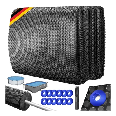 KESSER® Pool Solarabdeckplane   Solarfolie Stärke 120µm   Solarabdeckung Solarplane zuschneidbar   Poolsolarplane Solar Folie inkl. 1x Schere, 1x Lochzange & 12x Ösen   Poolheizung für Wassererwärmung