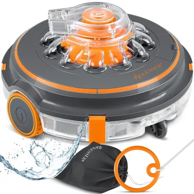 KESSER® Poolroboter Poolreiniger Akku Aqua-9000 inkl. Transporttasche Pool Roboter für bis 80m² Pools, Li-Ion Akku max. 75 min, Kabellos Poolsauger Bodenreinigung Vollautomatisch Bodensauger