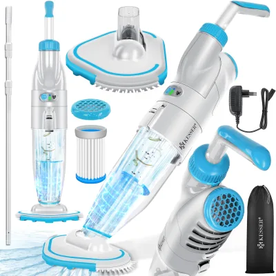 KESSER® Poolsauger mit Akku   elektrisch Pool Bodensauger Handsauger   Poolreiniger mit Filter & 2-Geschwindigkeits-System   Handsauger Reinigungsset kabellos, Inkl. Abdeckung