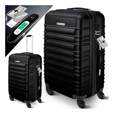 KESSER® Reisekoffer Hartschalen-Koffer Inkl. Kofferwaage + Gepäckanhänger Trolley Gepäck Rollkoffer Zahlenschloss 4 Rollen ABS-Hartschale Teleskopgriff
