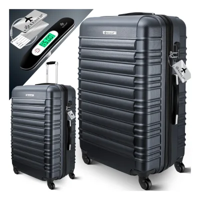 KESSER® Reisekoffer Hartschalen-Koffer Inkl. Kofferwaage + Gepäckanhänger Trolley Gepäck Rollkoffer Zahlenschloss 4 Rollen ABS-Hartschale Teleskopgriff
