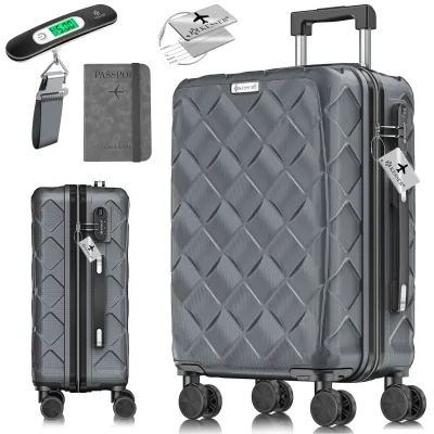 KESSER® Reisekoffer   Koffer ABS Hartschalenkoffer mit Zahlenschloss, Kofferwaage & Reisebrieftasche 360° Rollen   Koffer für Business & Reise Trolley