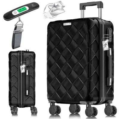KESSER® Reisekoffer   Koffer ABS Hartschalenkoffer mit Zahlenschloss, Kofferwaage & Reisebrieftasche 360° Rollen   Koffer für Business & Reise Trolley