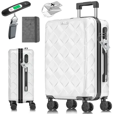 KESSER® Reisekoffer   Koffer ABS Hartschalenkoffer mit Zahlenschloss, Kofferwaage & Reisebrieftasche 360° Rollen   Koffer für Business & Reise Trolley