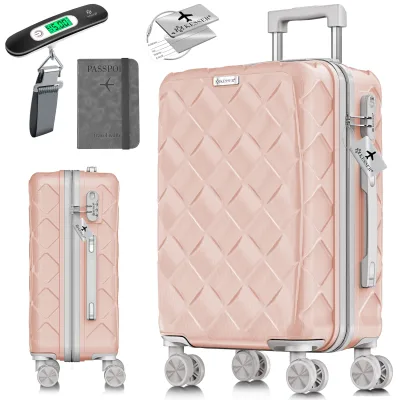 KESSER® Reisekoffer   Koffer ABS Hartschalenkoffer mit Zahlenschloss, Kofferwaage & Reisebrieftasche 360° Rollen   Koffer für Business & Reise Trolley