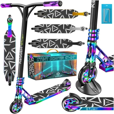 KESSER® Stunt Scooter GT-Limit 360° Lenkung Funscooter Stuntscooter mit Ständer ABEC 9 Kugellagern, 110 mm PU Räder , Kickscooter Tretroller Cityroller Trick Roller für Kinder Erwachsene