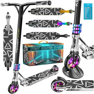KESSER® Stunt Scooter GT-Limit 360° Lenkung Funscooter Stuntscooter mit Ständer ABEC 9 Kugellagern, 110 mm PU Räder , Kickscooter Tretroller Cityroller Trick Roller für Kinder Erwachsene