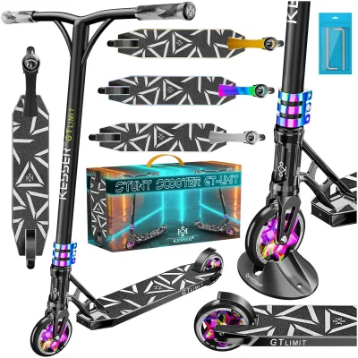 KESSER® Stunt Scooter GT-Limit 360° Lenkung Funscooter Stuntscooter mit Ständer ABEC 9 Kugellagern, 110 mm PU Räder , Kickscooter Tretroller Cityroller Trick Roller für Kinder Erwachsene